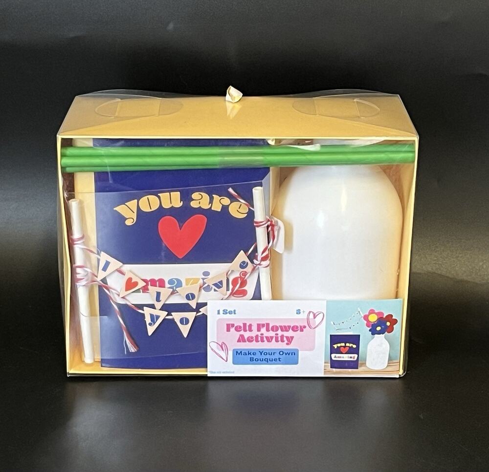 Felt Flower Activity Make Your Own Bouquet Kit Felt Shapes Vase Card Pennant